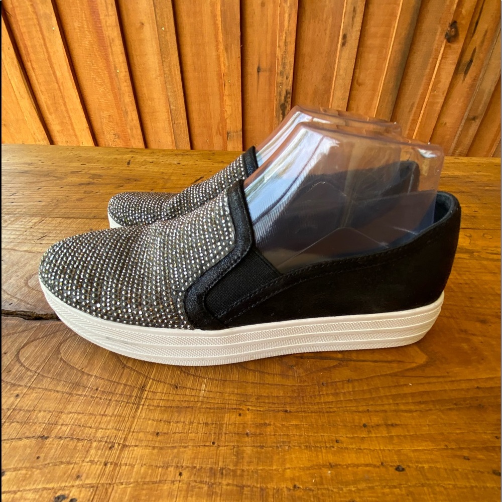 Skechers Double Up Shiny Dancer Slip On/Memory Foam/ Black/ Womens 7